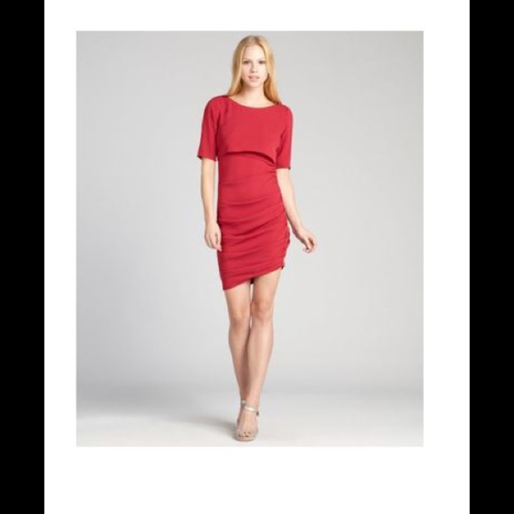 BCBG Maxaria Red Sangria Silk Sevrat Dress NWT